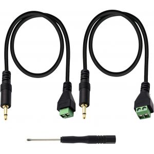 LORANKA-2pi&egrave;ces connecteur Jack 3.5mm,C&acirc;ble de connecteur de borne &agrave; vis 3,5 mm, 2 Broches 3,5 mm TS Mono m&acirc;le &agrave; 2 Broches/Trou Femelle vis de Boulon Adaptateur de Type Casque AUX.(27cm) - Neuf