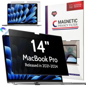 Filtre de Confidentialit&eacute; Magn&eacute;tique pour MacBook Pro 14 Pouces(2021-2024, M1-M4) Protection Anti-Espion & Anti-Lumi&egrave;re Bleue, Amovible Filtre &eacute;cran Premium pour Macbook Pro 14.2 Pouces - Neuf