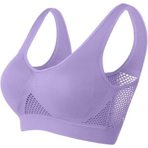 Padded Bras For Women Moderate Impact Plus Size Generous Chest Push-Up Seamless Breathable Yoga Running Crop Top.[F433] - Neuf