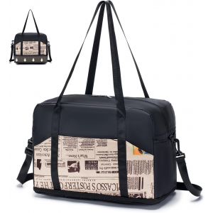 KALANKA-Sac Ryanair Cabine 40x20x25, Extensible Pliable Sac de Voyage Imperméable Sac de Cabine Avion Cabas de Voyage Valise a Main Sac à Bandoulière Sac de Sport Sac Weekend Modèle de Journal - Neuf