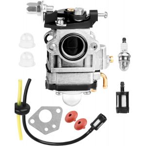 SUBZONAL-Carburateur Debroussailleuse 52cc 49cc 43cc Carburateur pour Moteur à Deux Temps Kit Carbu avec Durite Essence Bougie d'Allumage Joint Pompe Amorçage - Neuf