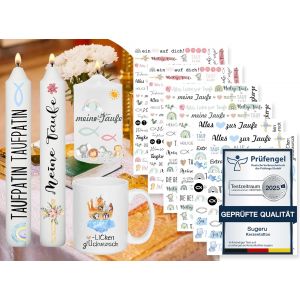 Sjzg-&reg; Lot De 6 Tatouages Pour Bougies - Plus De 200 Motifs, Impression Par Transfert D'eau, Film Coulissant, D&eacute;coration, Personne Pr&eacute;f&eacute;r&eacute;e, Saint-Valentin - Neuf