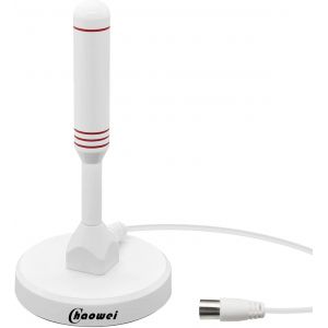DVB66W Antenne TV num&eacute;rique Portable int&eacute;rieure ext&eacute;rieure pour antenne de Base magn&eacute;tique TV num&eacute;rique DVB T2/T int&eacute;rieure avec c&acirc;ble coaxial 2M (Blanc) - Neuf