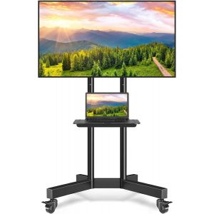 VornixorSarlshop-Support TV sur Pied Roulant, Meuble/Support TV roulettes Mobile pour T&eacute;l&eacute;vision Plasma/LCD/LED/OLED de 32-80 Pouces, Pied Charge Max de 50kg, Max VESA 600x400 mm - Neuf