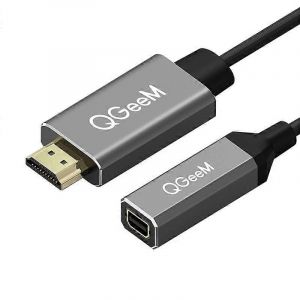 QGeeM HDMI Single to Mini DP Converter Câble adaptateur UHD 4K@30Hz Plug and Play pour ordinateur portable - Neuf