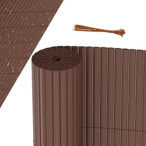 Canisse En Pvc Occultant Cloture, Pour Le Jardinet Balcon Cl&ocirc;ture Brise-Vent, Intimit&eacute;, Avec Serre-C&acirc;bles Marron 180 X 800cm - Neuf