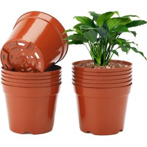 ERYI-12 Pièces 10Cm Petit Pots De Fleur Pour Semis, Pot Plante En Plastique,Pot De Fleur Interieur/Exterieur,Adapté Semis, Fleurs, Succulentes - Neuf