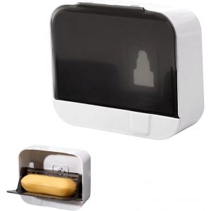 porte-savon, porte-savon, boîte à savon, récipient à savon avec drain mural, pour douche, salle de bain, cuisine, garde le savon au sec, sans perçage, adhésif inclus - Neuf