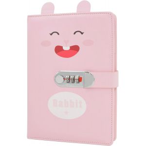 Eryi-Carnet Secret Fille, Journal Intime Garçon Code, A5 Journal De Dessin Animé(Conception De L'oreille), Cahier Blocs Mémo Pour Bureau Scolaires Étudiant Papeterie, Taille 22x14.5cm - Neuf