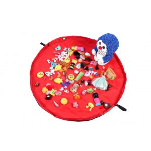 Tapis de jeu pour enfants de 150 cm de diamètre (rouge), organiseur de jouets pliable pour bébé, sac de rangement pour enfants de 60 pouces - Neuf