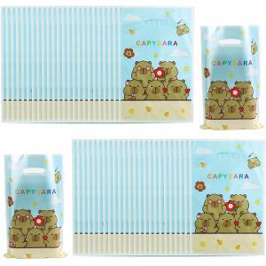 50pcs Sacs Cadeaux Capybara, Film Nacr&eacute; Adorables Sacs Cadeaux Capybara Accessoires De F&ecirc;te Sur Le Th&egrave;me Des Animaux De Dessin Anim&eacute; Pour Enfants Anniversaire Bonbons Go&ucirc;ter Cadeau - Neuf