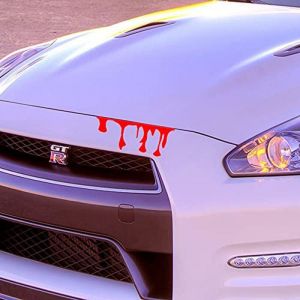 Lot De 2 Autocollants De Voiture En Vinyle Dr&ocirc;les Et Horrifiants Avec Du Sang Qui Coule Rouge - Neuf