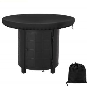 LORANKA-Housse de Protection pour Plaque de Feu,&eacute;tanche, Anti-UV 420d Housse de Protection Ronde,100cm Ronde Brasero pour Plaque de Feu Et Plaque de Barbecue, Noir(100cm) - Neuf