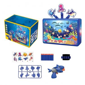 Jeu De Tir Pour Enfants, Aquarium De Dessin Anime, Jouet De Tir Electrique En Eva Souple Avec Visee Rotative, Son, Lumieres, Cadeaux De Noel Et D'anniversaire - Neuf