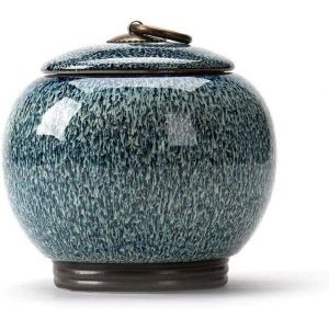 Bocal À Thé En Céramique De Style Chinois Vintage Avec Couvercles Scellés Pour La Maison, La Cuisine, La Salle À Manger, Le Thé, Le Café, Les Herbes, Les Épices, Le Sucre (Bleu) - Neuf