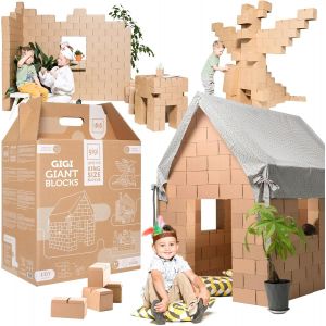 Cabane Enfant Interieure | Kit De Construction Pour Cabane Carton Avec 203 Bloc De Construction Enfant Empilables & Embo&icirc;tables | Maison Jouet Robuste & Facile &Agrave; Assembler - Neuf