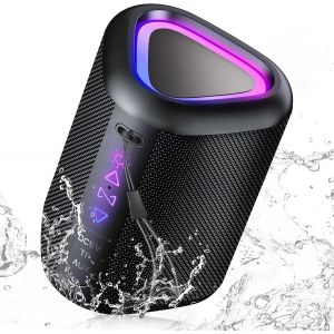 lbgwp60-2025 Enceinte Bluetooth Portable Sans Fil Avec Lumière Led, Bluetooth 5.4, 24 Hrs, Basses Puissantes, Surround Stéréo, Étanche Ipx7, Idéal Pour Les Voyages/Sport/Fêtes/Cyclisme, Noir - Neuf