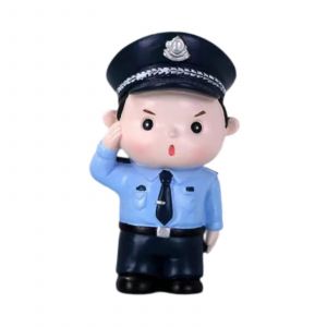 Figurine de police miniature Diorama Statue de police pour amenagement paysager - Neuf