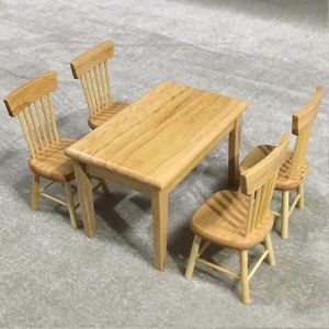 Modèle de chaise de salle à manger miniature en bois 1:12 pour accessoire de mobilier de maison de poupée - Neuf