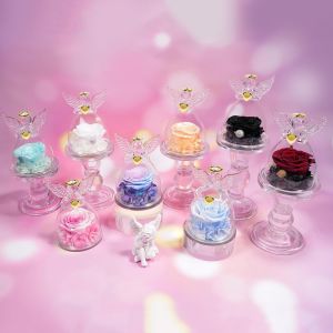 Mother's Day Gift,Eternal Rose Gift For Women,Eternal Flower With Angel Figurine,Birthday Gift For Women,Mother's Day Gift,Gift For Mom/Granny,Real Eternal Rose For Mum.[S174] - Neuf