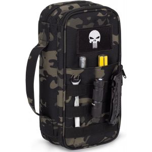 JEXNOVASHOP-Sac &agrave; Outils Tactique pour Homme &iquest; Pochette &agrave; Large Ouverture, R&eacute;sistante &agrave; l&iquest;Eau, Polyvalente avec Poign&eacute;e Zipp&eacute;e &iquest; Bo&icirc;te &agrave; Outils Compacte et Robuste pour &Eacute;lectriciens, Charpentiers et - Neuf