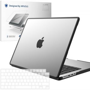 Coque pour MacBook Pro 14 Pouces 2024-2021 M4 M3 M2 M1 A3112 A3401 A3185 A2992 A2918 A2779 A2442,Housse Rigide PC avec Bord TPU R&eacute;sistant aux Chocs + Couverture de Clavier EU,Transparent Mat - Neuf