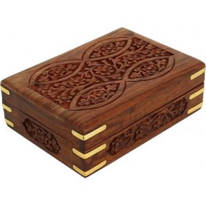 Bo&icirc;te De Rangement De Bijoux D&eacute;coratifs En Bois Fabriqu&eacute;s &Agrave; La Main Motif Floral Organisateur De Coffre Au Tr&eacute;sor Polyvalent Souvenirs De Voyage Porte Bibelots Cadeaux - Neuf