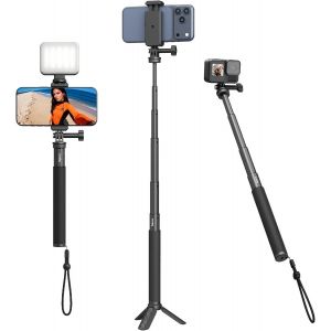 Perche &Agrave; Selfie Pour Cam&eacute;ras D'Action, Extensible De 7,8 &Agrave; 37,4 Pouces, Avec Tr&eacute;pied Et Support De T&eacute;l&eacute;phone, Mod&egrave;le 5403 - Neuf