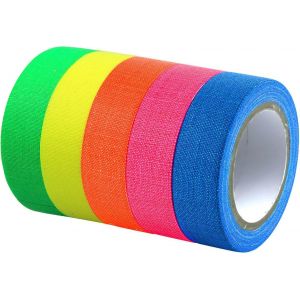 Rubans Adh&eacute;sifs En Ruban N&eacute;on,5 Rubans R&eacute;fl&eacute;chissants Uv Blacklight Ruban En Tissu Ruban Adh&eacute;sif N&eacute;on Au Ruban De Gaffa Fluorescent Pour D&eacute;coration De F&ecirc;te Artisanale D&eacute;corations De No&euml;l-12.7mm*5m - Neuf