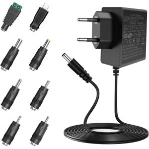 acdsgd-Alimentation Universelle 24 V 1 A, transformateur/Adaptateur Secteur 24 W 24 Volts pour Rubans LED, cam&iquest;&iquest;Ras de vid&iquest;&iquest;osurveillance, routeurs, 8 adaptateurs Secteur Inclus, Chargeur Compact - Neuf
