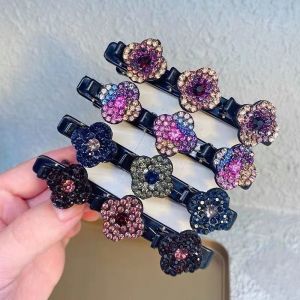 Ensemble De Quatre Pinces À Cheveux En Cristal, Pince À Cheveux Colibri, Élastiques En Satin, Pince À Cheveux Trèfle Strass, Pinces À Cheveux Strass, Idéales Pour Les Cheveux Épais - Neuf