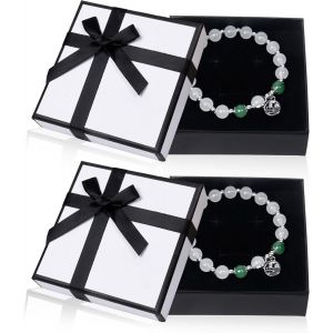 Lot De 2 Bo&icirc;tes Cadeau &Agrave; Bijoux, 9 &times; 9 &times; 3 Cm, Bo&icirc;te Cadeau, Bracelet, Collier, Bo&icirc;te Cadeau Avec Couvercle, Petite Bo&icirc;te &Agrave; Bagues, Bo&icirc;te &Agrave; Boucles D'oreilles (Blanc) - Neuf