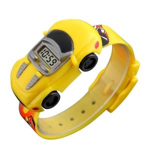 Montre Numérique Pour Enfants-Cute Cartoon Car Design,Jaune-Skmei 1241 Jaune - Neuf