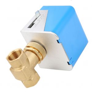Vanne a boisseau spherique motorisee 2 voies en laiton DN15 pour climatiseur AC220 V - Neuf