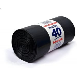 KALANKA-Lot de 40 sacs poubelle robustes de 100 L,Noirs,Respectueux de l'environnement,Pour la maison, le bureau et le jardin,Sacs poubelle extra résistants fabriqués à partir de matériaux recyclés - Neuf