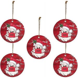Ventes promotionnelles 5PC Pendentif de décoration de Noël,Ornements de vacances de Noël personnalisés en 2020,Pendentifs réutilisables du Père Noël,Adapté pour Chri - Neuf