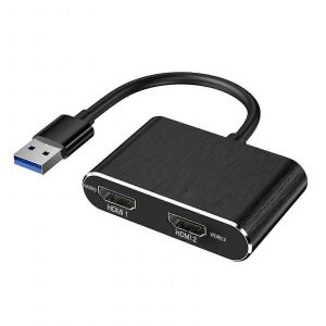 Adaptateur USB 3.0 vers double HDMI pour vid&eacute;o externe - Prise en charge de Windows uniquement - Neuf