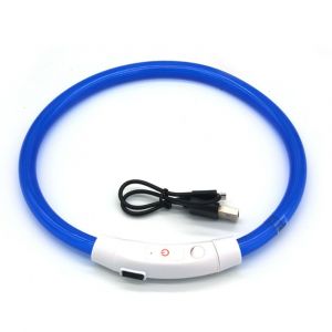 1 Collier Lumineux Bleu Pour Animal De Compagnie De 50 Cm, Avec Chargeur Usb - Neuf