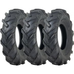 4.80/4.00-8 Open Centre Tyres Cleated Rotovator Lug Journey H8022 (Set of 3) - Neuf