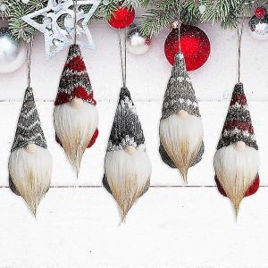 5 arbres de Noël à la main accroché gobelin, les ornements, les suédois en peluche Navia - Neuf