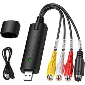 VornixorSarlshop-USB Convertisseur Video Audio VHS VCR Hi8 Mini DV vers Analogique Num&eacute;rique, Audio Vid&eacute;o USB Carte de Capture Transf&egrave;re Num&eacute;rique pour Windows 11/10/8/7 / XP/Vista - Neuf