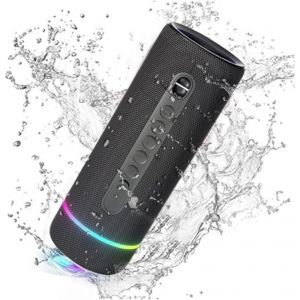 Tnz Sleek 8 - Enceinte Portable Bluetooth, Étanche Ip66, Son Puissant De 30W, Basses Profondes, Bluetooth 5.3, 25H D'Autonomie, Couplage Steréo, Lumières Rgb (Noir) - Neuf