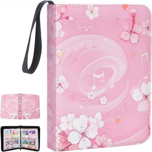 Mdy-Classeur Carte Pour Filles,Porte Cartes Avec 55 Pages De 440 Cartes,Organisateur De Cartes Pour Cartes De Jeu Tcg, Collection De Cartes De Sport (Fleurs) - Neuf