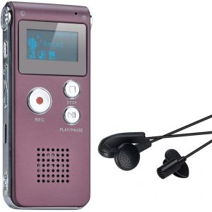 Dictaphone Enregistreur Numérique Portable Enregistreur Vocal 8GB Enregistreur Audio Lecteur MP3 Dictaphone LCD (Vin Rouge).[V57] - Neuf