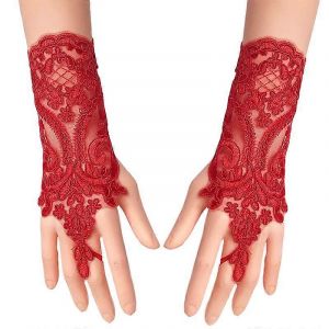Mitaines De Mari&eacute;e En Dentelle Gants Pour Femmes, &Agrave; Motif Floral, &Eacute;l&eacute;gant Accessoire De Mariage, De Couleur Blanche, Taille R&eacute;glable - Neuf