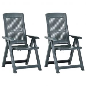 Prolenta Premium - Chaises Inclinables De Jardin Lot De 2 Plastique Vert - Neuf