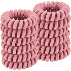 &Eacute;lastiques &Agrave; Cheveux En Spirale,Attaches &Agrave; Cheveux En Spirale Queue De Cheval Lignes T&eacute;l&eacute;phoniques Pour Femmes Filles,Sans Trace,Convient &Agrave; Tous Les Types De Cheveux(Tissu Noir 4.5cm) - Neuf