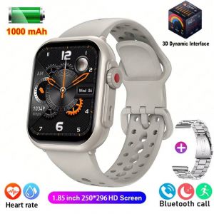 Montre Ultra K62 Hommes Femmes 1000Mah Amoled Fr&eacute;quence Cardiaque 100+Sport Bluetooth Appel Gps Suivi &Eacute;tanche Montre Intelligente Pour Ios Android.Silver Steel Belt.1000 Mah Battery - Neuf