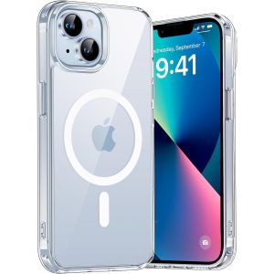 TRAHOO-Coque pour iPhone 13 6,1 Pouces Compatible avec MagSafe Recharge sans Fil, Transparente Anti-Rayures, Protection &Eacute;tui Housse de T&eacute;l&eacute;phone Antichoc (Transparente) - Neuf
