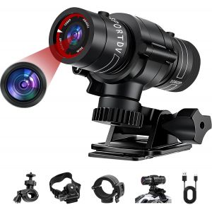 Mevronisshop-Cam&eacute;ra De Sport, 1080p Hd Cam&eacute;ra Moto Casque, 120&deg; Grand Angle Camera Vid&eacute;o, Cam&eacute;scope Pour V&eacute;lo, Bodycam Corps, Enregistreur Vid&eacute;o Pour Outdoor, &Eacute;quitation - Neuf